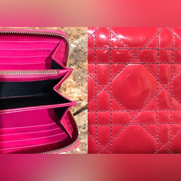 DIOR Cannage Patent Leather Zip Around Wallet 😍❤️🔥🔥 - Picture 14 of 17